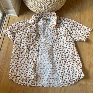 Bush’s hotdog printed button down